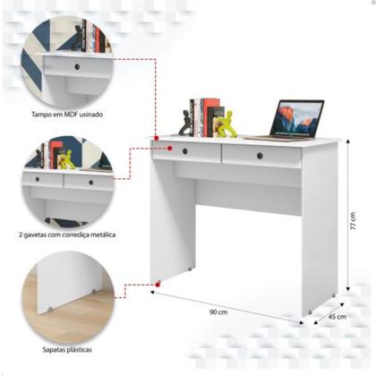 Imagem de Escrivaninha Office Mesa De Computador 02 Gavetas EJ