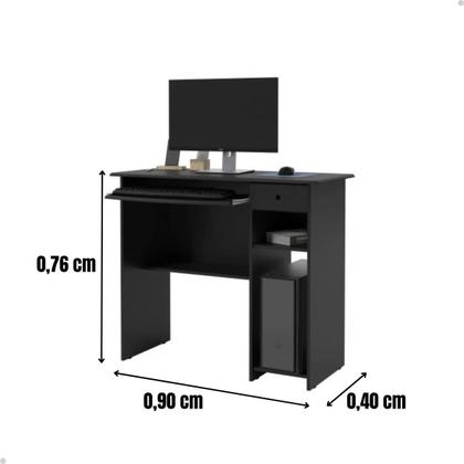 Imagem de Escrivaninha Office Mesa De Computador Com Gaveta Suporte De Teclado E Nichos Viena