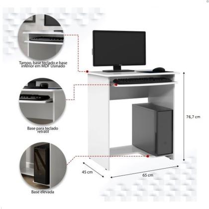 Imagem de Escrivaninha Office Mesa De Computador Com Suporte De Teclado E Prateleira Pratica