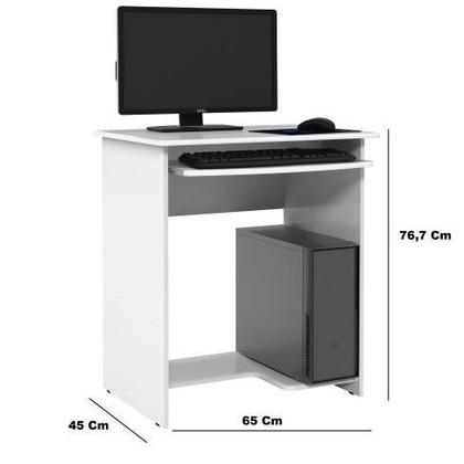 Imagem de Escrivaninha Office Mesa De Computador Com Suporte De Teclado E Prateleira Pratica Freijó