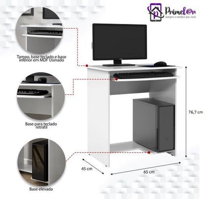 Imagem de Escrivaninha Office Mesa De Computador Com Suporte De Teclado E Prateleira Pratica