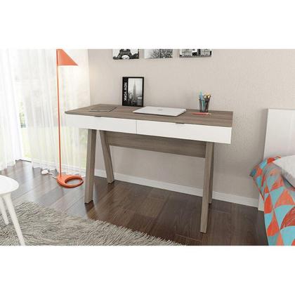 Imagem de Escrivaninha p/ Escritório ME4128 c/ 2 Gavetas Branco - Tecno Mobili