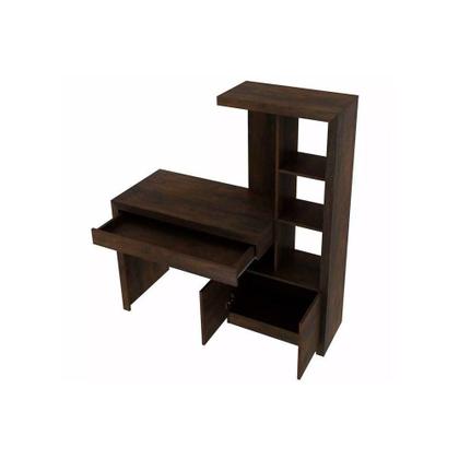 Imagem de Escrivaninha p/ Escritório ME4143 c/ 2 Portas e 1 Gaveta Nogal - Tecno Mobili