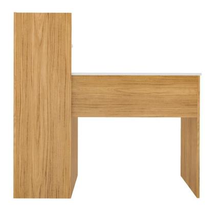 Imagem de Escrivaninha P/ Notebook Carvalho C/ Branco C/ 3 Prateleiras