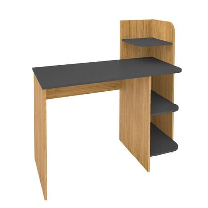 Imagem de Escrivaninha P/ Notebook Carvalho C/ Grafite C/ 3 Prateleiras