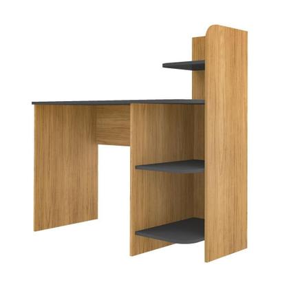 Imagem de Escrivaninha P/ Notebook Carvalho C/ Grafite C/ 3 Prateleiras