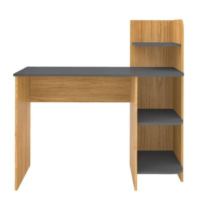 Imagem de Escrivaninha P/ Notebook Carvalho C/ Grafite C/ 3 Prateleiras