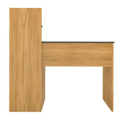 Imagem de Escrivaninha P/ Notebook Carvalho C/ Grafite C/ 3 Prateleiras