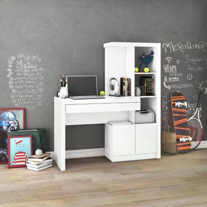 Imagem de Escrivaninha Para Computador Com Armário Me4143 Branco