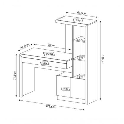 Imagem de Escrivaninha Para Computador Com Armário Me4143 Nogal Nogal