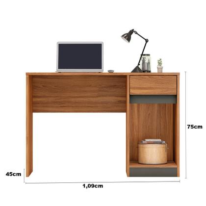 Imagem de Escrivaninha para Computador Morada 1 Porta 1 Gaveta Amendola Grafito Demóbile
