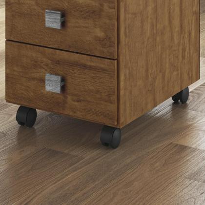 Imagem de Escrivaninha Para Computador Office Com 4 Gavetas Dubai Amêndoa - Lukaliam Moveis