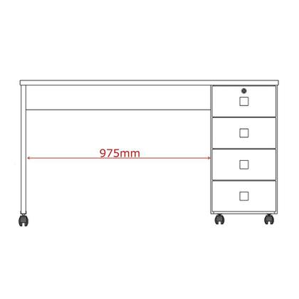 Imagem de Escrivaninha Para Computador Office Com 4 Gavetas Dubai Amêndoa - Lukaliam Moveis