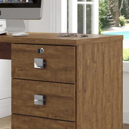 Imagem de Escrivaninha Para Computador Office Com 4 Gavetas Dubai Amêndoa - Lukaliam Moveis