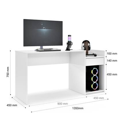 Imagem de Escrivaninha Para Desenho Mesa para PC Gamer Escritório Eros