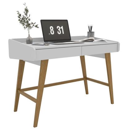 Imagem de Escrivaninha para Escritório 100% MDF Retrô 2 Gavetas Havana