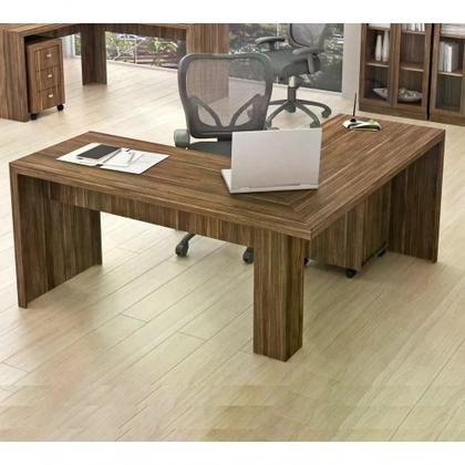 Imagem de Escrivaninha Para Escritorio Angular Me4116 Nogal Nogal