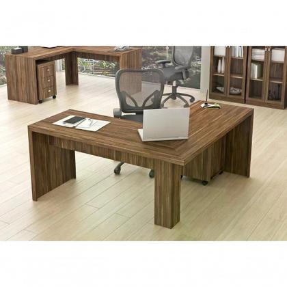 Imagem de Escrivaninha Para Escritorio Angular Me4116 Nogal Nogal