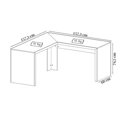 Imagem de Escrivaninha Para Escritorio Angular ME4116 Rustico Tecno Mobili