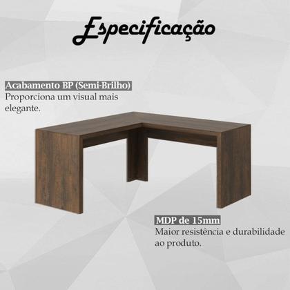 Imagem de Escrivaninha Para Escritorio Angular ME4116 Rustico Tecno Mobili