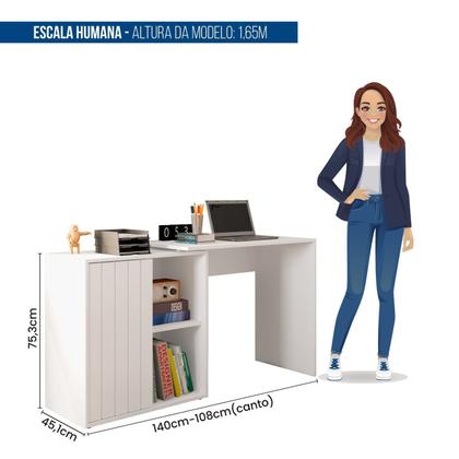 Imagem de Escrivaninha para Escritório com 1 Porta Ripada Start