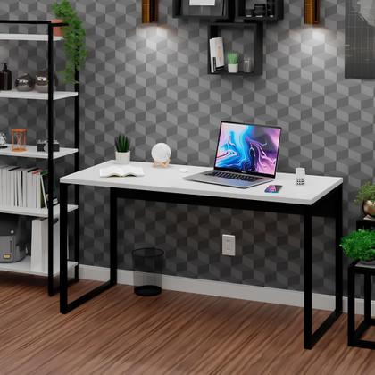 Imagem de Escrivaninha para Escritorio em MDF Premium Aço Reforçado 150cm x 60cm Branca