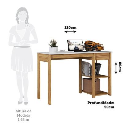 Imagem de Escrivaninha para Escritório Mesa de Estudos 1 Gaveta 100% Mdf Hugo Espresso Móveis