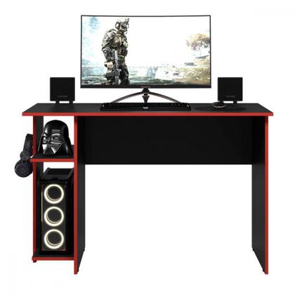 Imagem de Escrivaninha Para Escritório Ou Gamer Preto E Vermelho Qmovi
