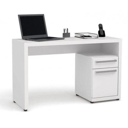 Imagem de Escrivaninha para Notebook com Armário S970 Kappesberg - Branco Brilho