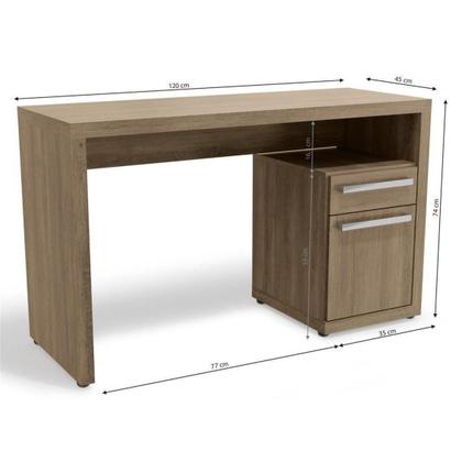 Imagem de Escrivaninha para Notebook com Armário S970 Kappesberg - Nogal