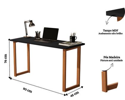 Imagem de Escrivaninha Para Notebook Mesa de Estudo 90 cm Preto