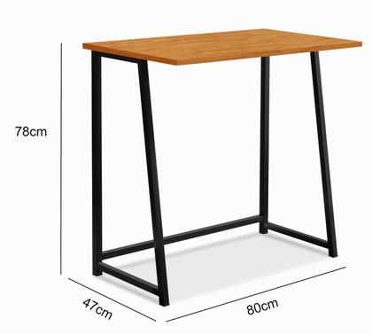 Imagem de escrivaninha para quarto com pes dobravel ideal para notebook estudo canela com preto