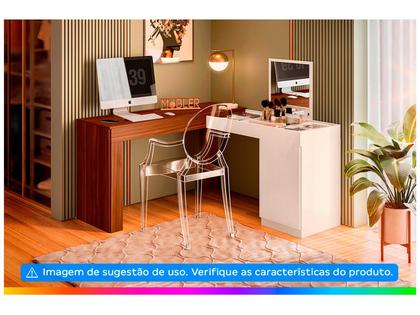 Imagem de Escrivaninha Penteadeira Camarim de canto Star Freijó/Off White - Mobler