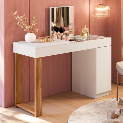 Imagem de Escrivaninha Penteadeira Camarim Madrid Branco/Cinamomo Mel - Mobler
