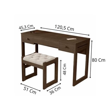 Imagem de Escrivaninha penteadeira com espelho e banqueta Luanda Fenix