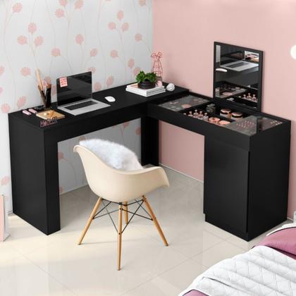 Imagem de Escrivaninha Penteadeira de Canto Com Espelho 1 Porta Sofia