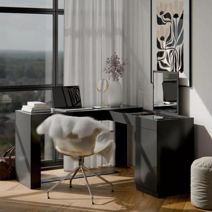 Imagem de Escrivaninha Penteadeira de Canto Com Espelho 1 Porta Sofia