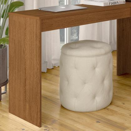 Imagem de Escrivaninha Penteadeira Em L Com Espelho Mavi Dourado/freijó - M.a