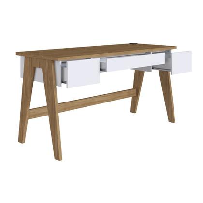 Imagem de Escrivaninha Pés Palito Retrô 1,50m com 3 gavetas Style Móvel na Caixa