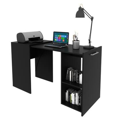 Imagem de Escrivaninha Retrátil Dobrável com Porta e Prateleiras ME4170 Preto - Tecnomobili