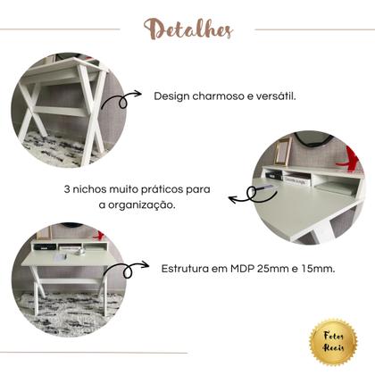 Imagem de Escrivaninha Retrô com Pés Angulares 3 Nichos Itália