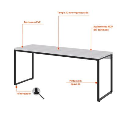 Imagem de Escrivaninha Studio Branca e Preta 180 cm