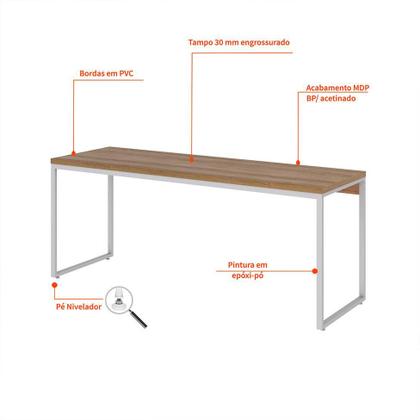 Imagem de Escrivaninha Studio Mel e Branca 180 cm
