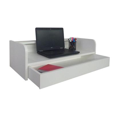Imagem de Escrivaninha Suspensa Bancada Com Gaveta Mesa Notebook Branco