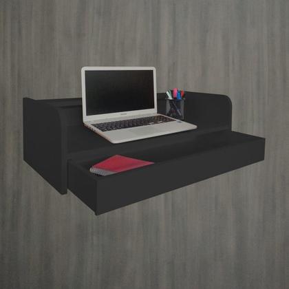 Imagem de Escrivaninha Suspensa Bancada Com Gaveta Mesa Notebook Preto