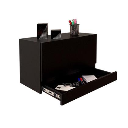 Imagem de Escrivaninha Suspensa Bancada Compacta Com Gaveta Mesa Para Notebook Preto Laca