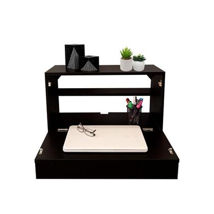 Imagem de Escrivaninha Suspensa Bancada Compacta Com Gaveta Mesa Para Notebook Preto Laca