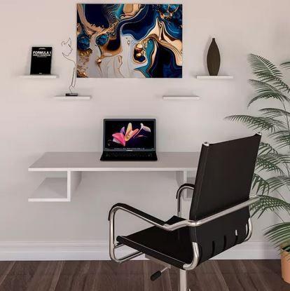 Imagem de Escrivaninha Suspensa Com 4 Prateleiras Quarto Home Office Estudos