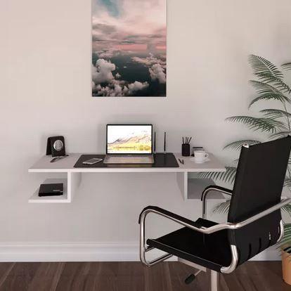 Imagem de Escrivaninha Suspensa Com 4 Prateleiras Quarto Home Office Estudos