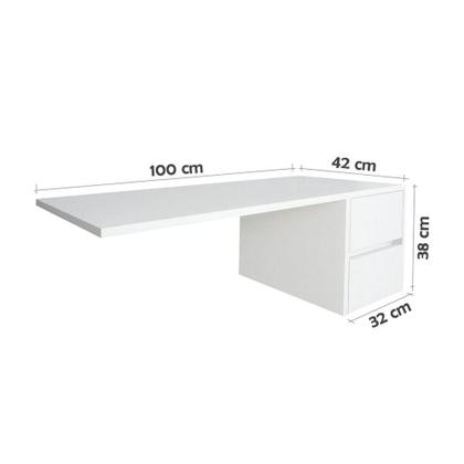 Imagem de Escrivaninha Suspensa Mesa Para Computador Ou Notebook Escritório Branco